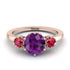 Classic 3 Stone Amethyst Engagement Ring - Sofia No. 311 image 1