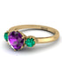 Classic 3 Stone Amethyst Engagement Ring - Sofia No. 304