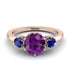 Classic 3 Stone Amethyst Engagement Ring - Sofia No. 314 image 1