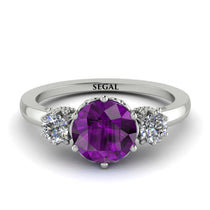 Classic 3 Stone Amethyst Engagement Ring - Sofia No. 303 image 1