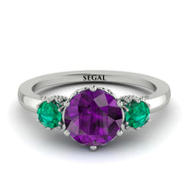 Classic 3 Stone Amethyst Engagement Ring - Sofia No. 306 image 1