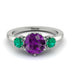 Classic 3 Stone Amethyst Engagement Ring - Sofia No. 306