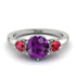 Classic 3 Stone Amethyst Engagement Ring - Sofia No. 312
