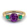 Classic 3 Stone Amethyst Engagement Ring - Sofia No. 304