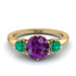 Classic 3 Stone Amethyst Engagement Ring - Sofia No. 304