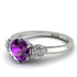 Classic 3 Stone Amethyst Engagement Ring - Sofia No. 303
