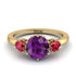 Classic 3 Stone Amethyst Engagement Ring - Sofia No. 310