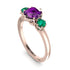 Classic 3 Stone Amethyst Engagement Ring - Sofia No. 305 image 2