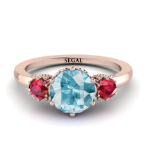 Classic 3 Stone Aquamarine Engagement Ring - Sofia No. 411 image 1