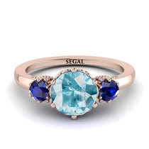 Classic 3 Stone Aquamarine Engagement Ring - Sofia No. 414 image 1