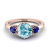 Classic 3 Stone Aquamarine Engagement Ring - Sofia No. 414 image 1