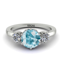 Classic 3 Stone Aquamarine Engagement Ring - Sofia No. 403 image 1