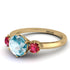 Classic 3 Stone Aquamarine Engagement Ring - Sofia No. 410 image 3