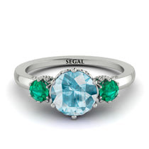 Classic 3 Stone Aquamarine Engagement Ring - Sofia No. 406 image 1