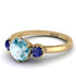 Classic 3 Stone Aquamarine Engagement Ring - Sofia No. 413