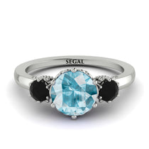 Classic 3 Stone Aquamarine Engagement Ring - Sofia No. 409 image 1