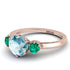 Classic 3 Stone Aquamarine Engagement Ring - Sofia No. 405