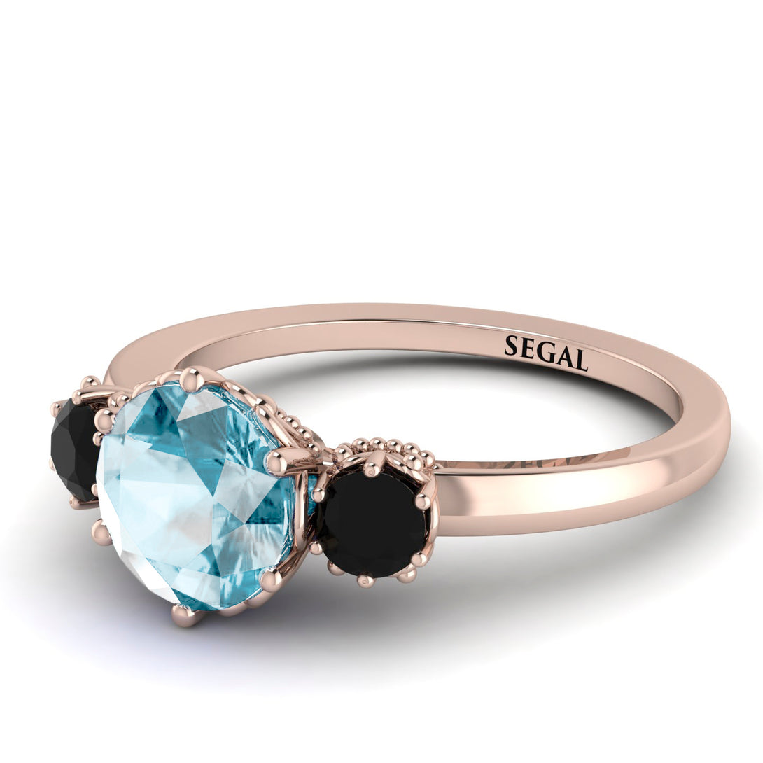Classic 3 Stone Aquamarine Engagement Ring - Sofia No. 408