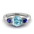 Classic 3 Stone Aquamarine Engagement Ring - Sofia No. 415