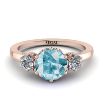 Classic 3 Stone Aquamarine Engagement Ring - Sofia No. 402 image 1