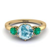 Classic 3 Stone Aquamarine Engagement Ring - Sofia No. 404 image 1