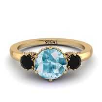 Classic 3 Stone Aquamarine Engagement Ring - Sofia No. 407 image 1