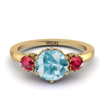 Classic 3 Stone Aquamarine Engagement Ring - Sofia No. 410 image 1
