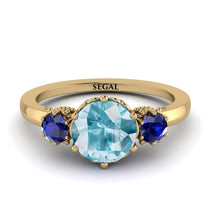 Classic 3 Stone Aquamarine Engagement Ring - Sofia No. 413 image 1