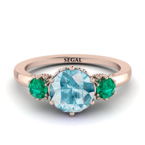 Classic 3 Stone Aquamarine Engagement Ring - Sofia No. 405 image 1