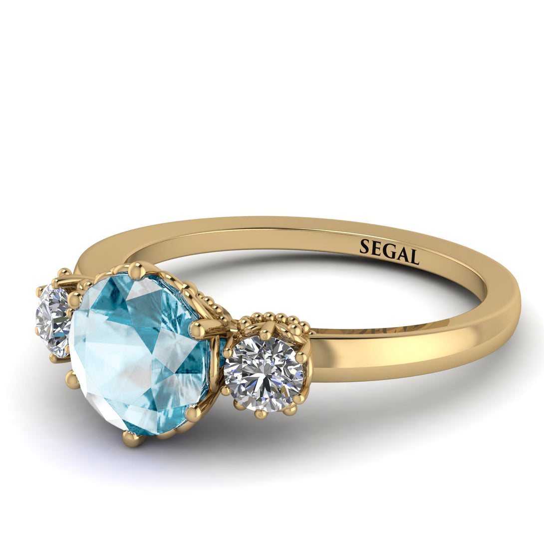 Classic 3 Stone Aquamarine Engagement Ring - Sofia No. 401