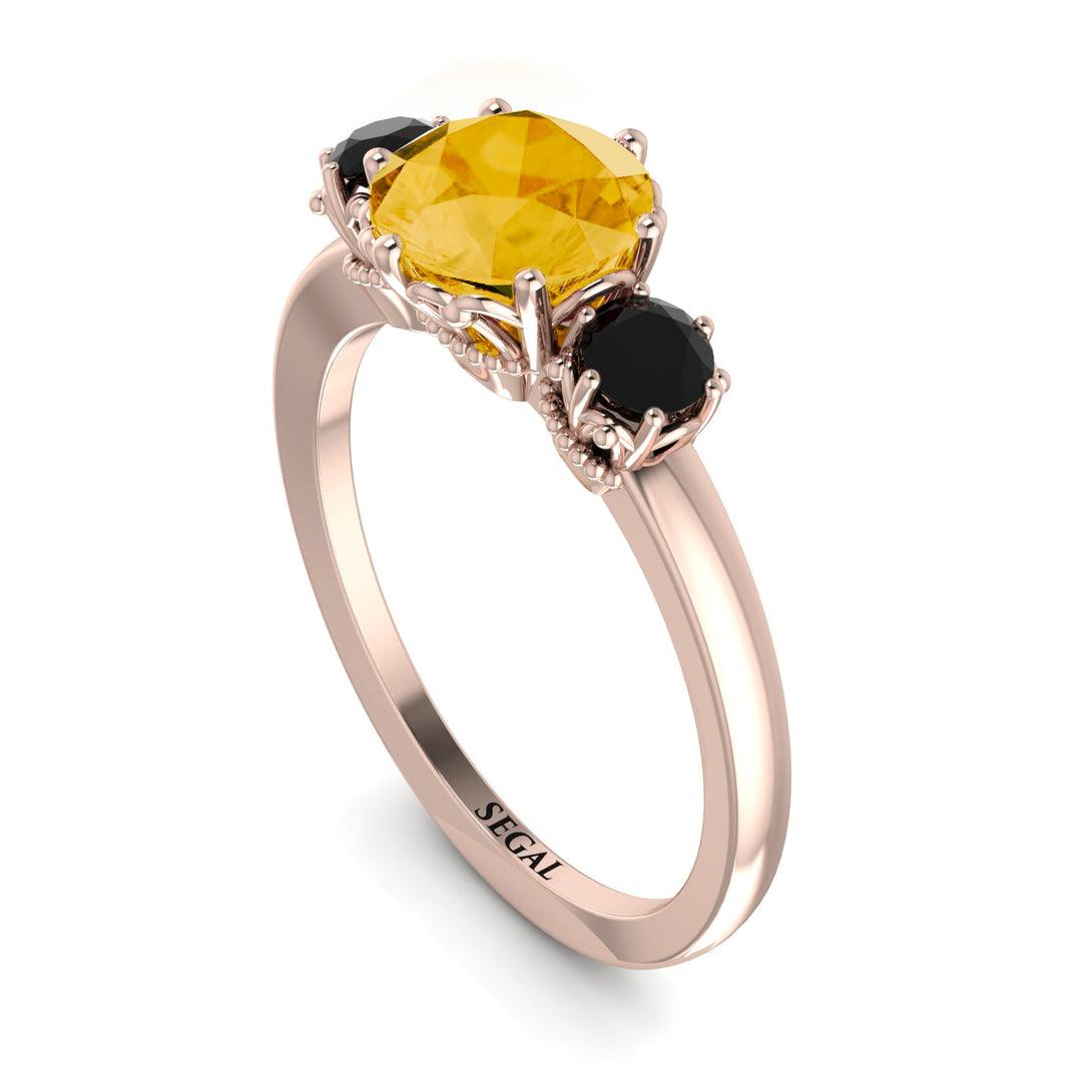 Classic 3 Stone Citrine Engagement Ring - Sofia No. 608