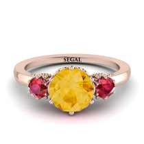 Classic 3 Stone Citrine Engagement Ring - Sofia No. 611 image 1