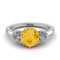 Classic 3 Stone Citrine Engagement Ring - Sofia No. 603 image 1