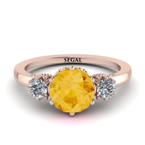 Classic 3 Stone Citrine Engagement Ring - Sofia No. 602 image 1
