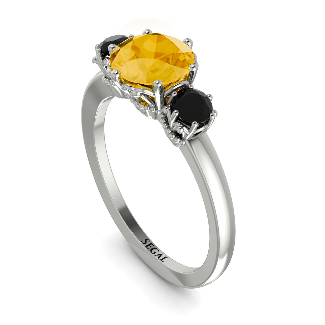 Classic 3 Stone Citrine Engagement Ring - Sofia No. 609