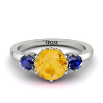Classic 3 Stone Citrine Engagement Ring - Sofia No. 615 image 1
