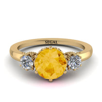 Classic 3 Stone Citrine Engagement Ring - Sofia No. 601 image 1