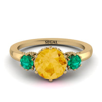 Classic 3 Stone Citrine Engagement Ring - Sofia No. 604 image 1