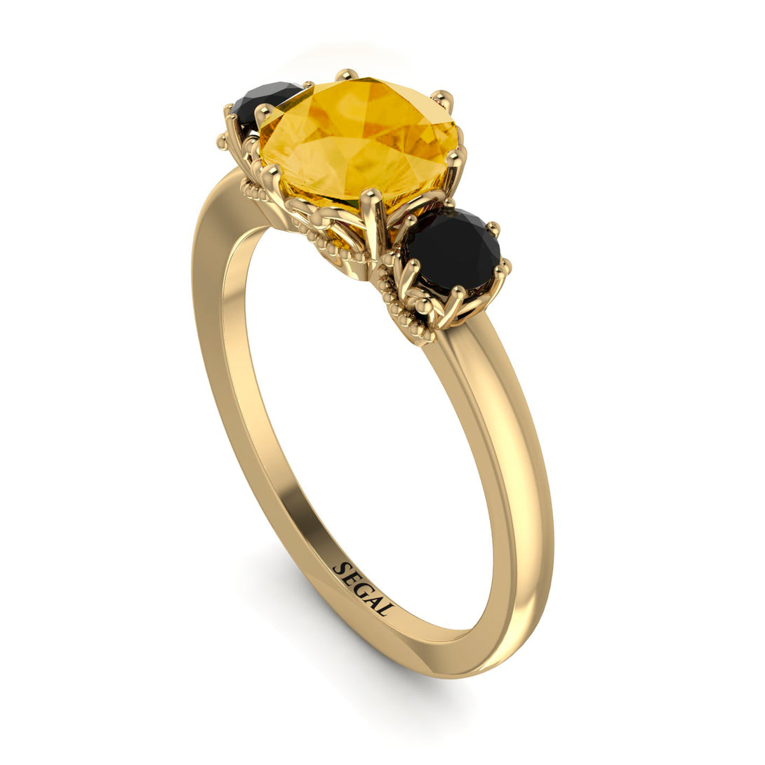 Classic 3 Stone Citrine Engagement Ring - Sofia No. 607