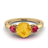 Classic 3 Stone Citrine Engagement Ring - Sofia No. 610