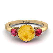 Classic 3 Stone Citrine Engagement Ring - Sofia No. 610 image 1