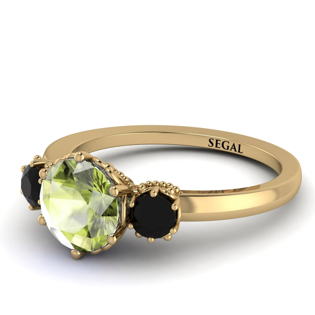 Classic 3 Stone Peridot Engagement Ring - Sofia No. 707