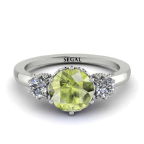 Classic 3 Stone Peridot Engagement Ring - Sofia No. 703 image 1