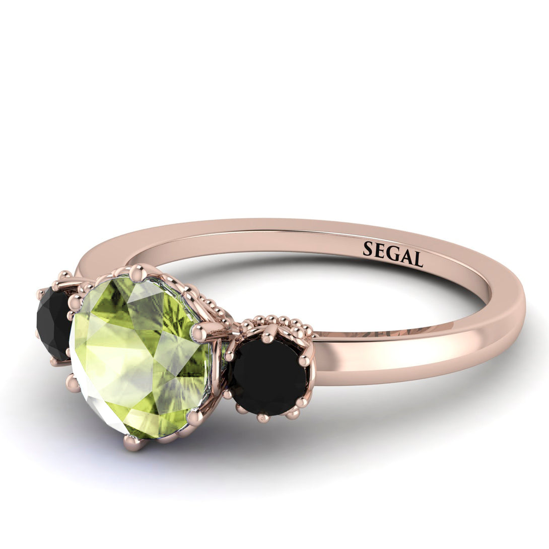 Classic 3 Stone Peridot Engagement Ring - Sofia No. 708