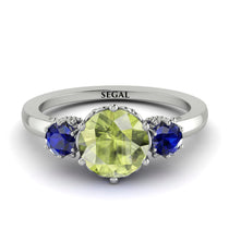 Classic 3 Stone Peridot Engagement Ring - Sofia No. 715 image 1