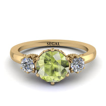 Classic 3 Stone Peridot Engagement Ring - Sofia No. 701 image 1