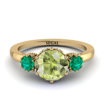Classic 3 Stone Peridot Engagement Ring - Sofia No. 704 image 1