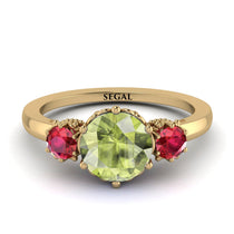 Classic 3 Stone Peridot Engagement Ring - Sofia No. 710 image 1