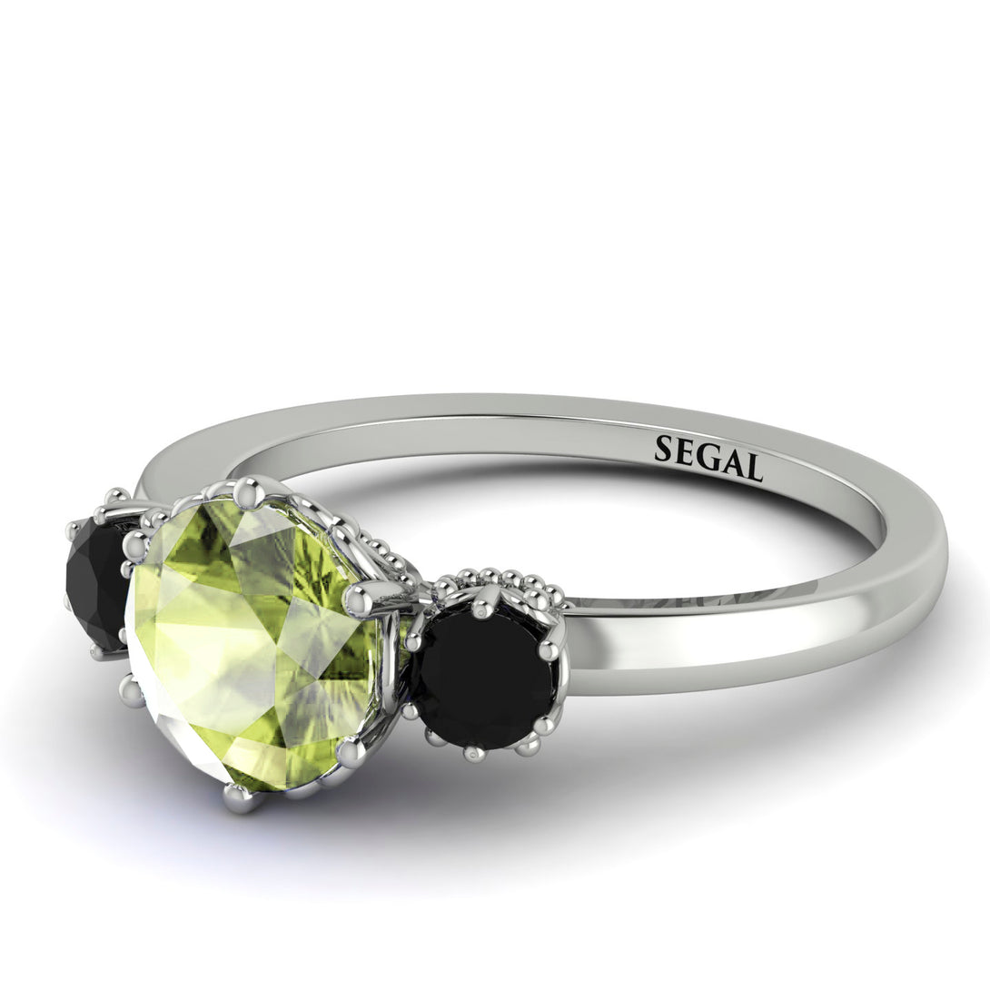 Classic 3 Stone Peridot Engagement Ring - Sofia No. 709