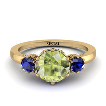 Classic 3 Stone Peridot Engagement Ring - Sofia No. 713 image 1